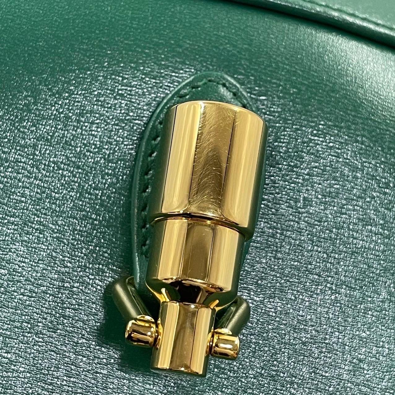 Gucci Jackie 1961 Grüne Ledertasche mit verstellbarem Riemen im Angebot 6