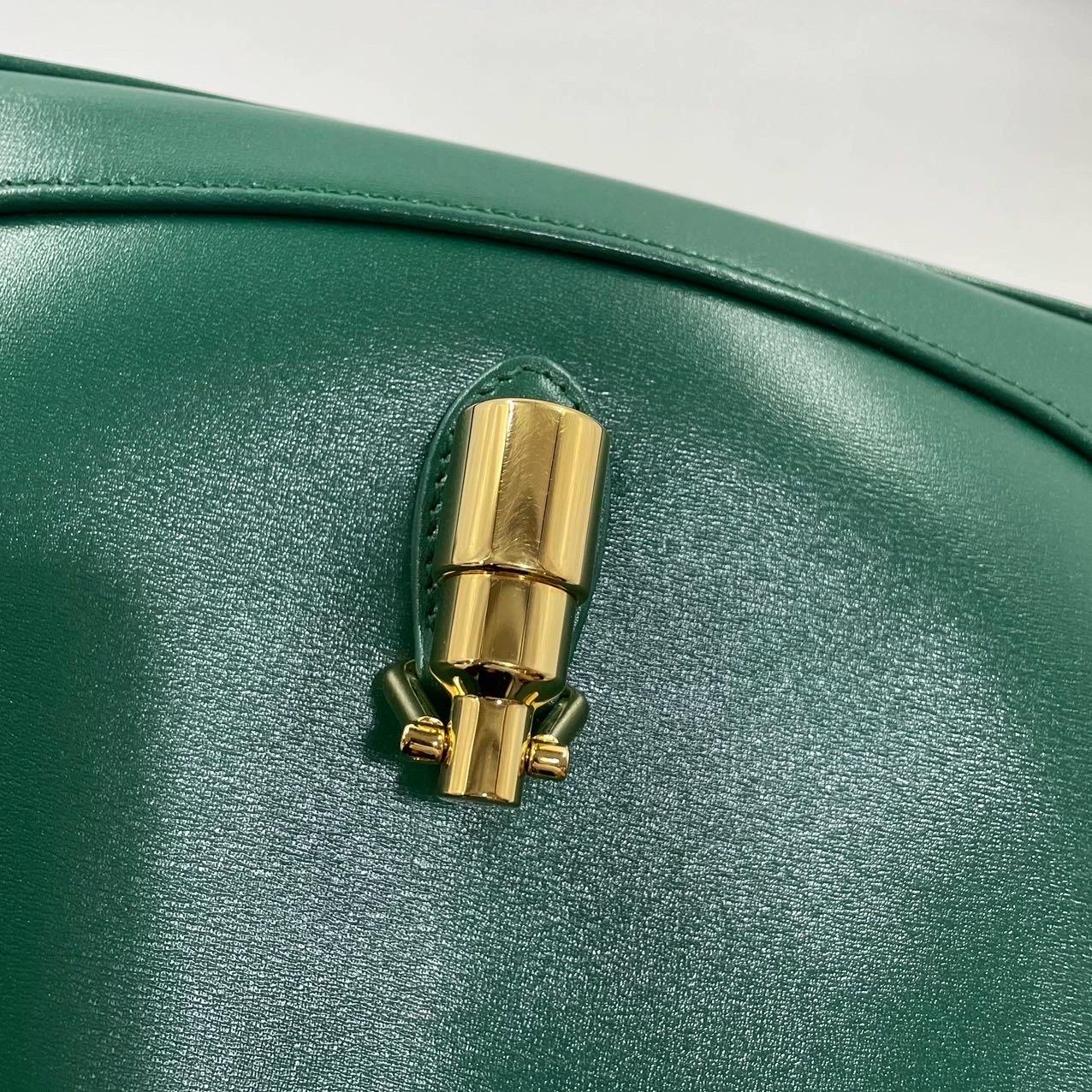 Gucci Jackie 1961 Grüne Ledertasche mit verstellbarem Riemen im Angebot 7