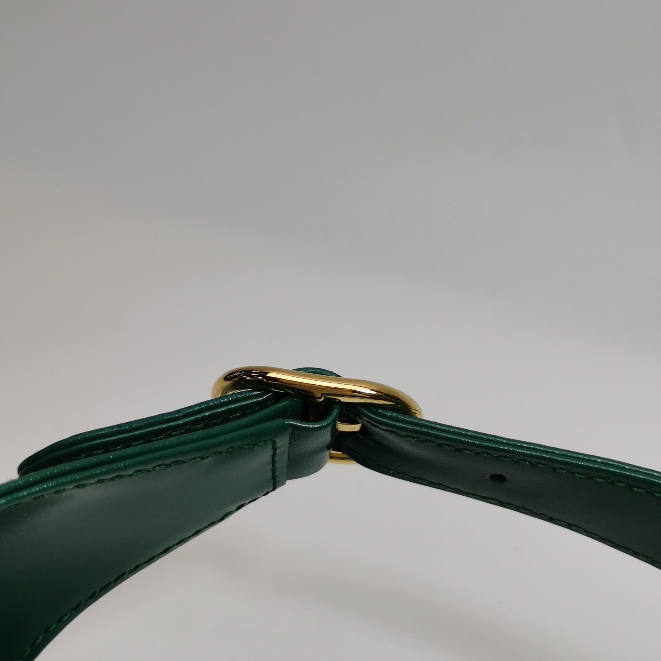 Gucci Jackie 1961 Borsa in pelle verde piccola con tracolla regolabile in vendita 8