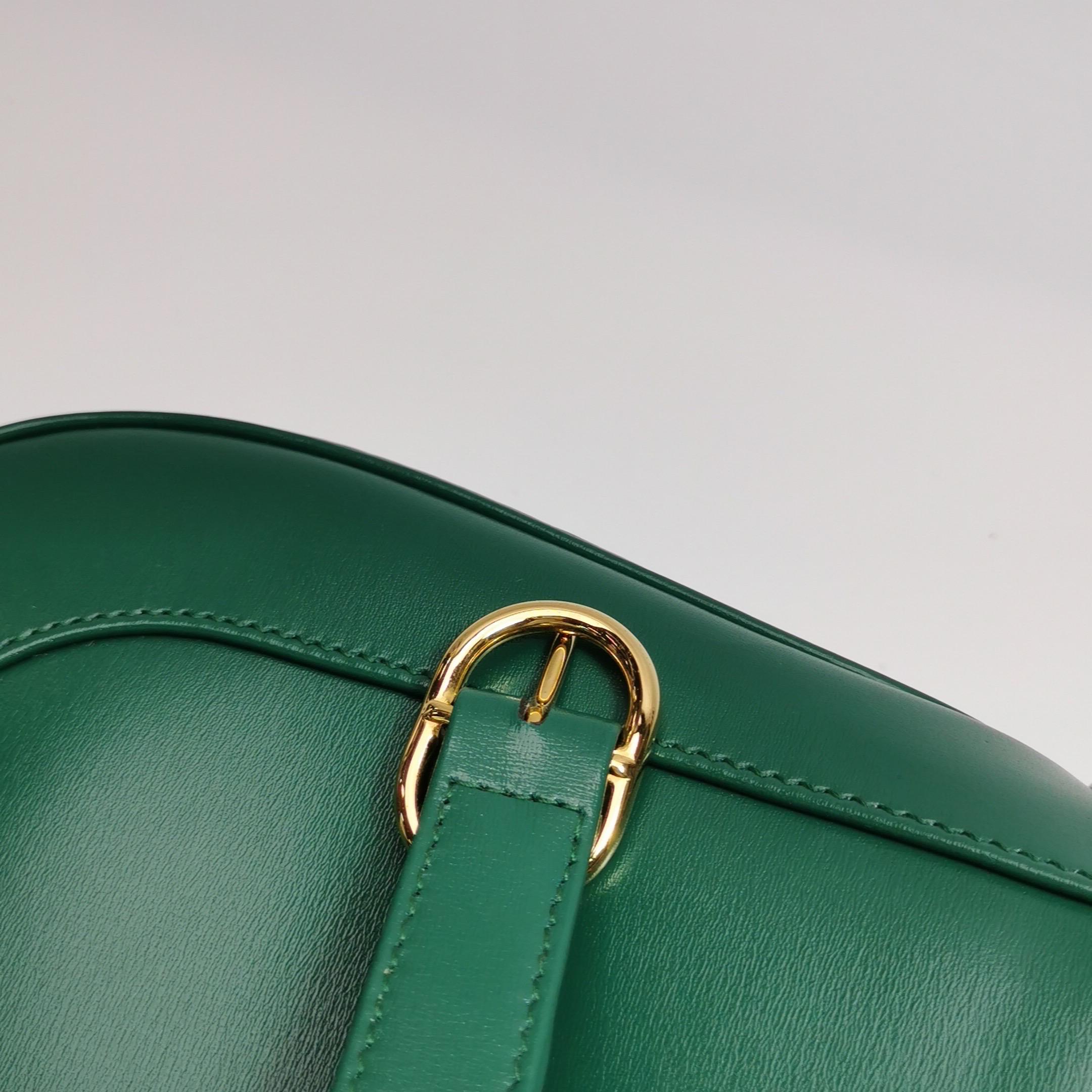 Gucci Jackie 1961 Borsa in pelle verde piccola con tracolla regolabile in vendita 9