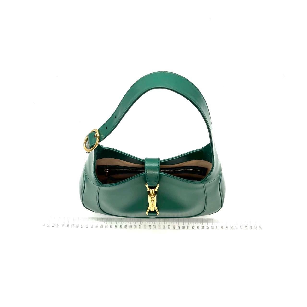 Verde Gucci Jackie 1961 Borsa in pelle verde piccola con tracolla regolabile