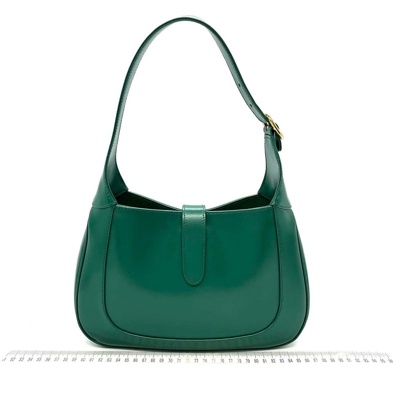 Gucci Jackie 1961 Borsa in pelle verde piccola con tracolla regolabile In condizioni ottime a AUBERVILLIERS, FR