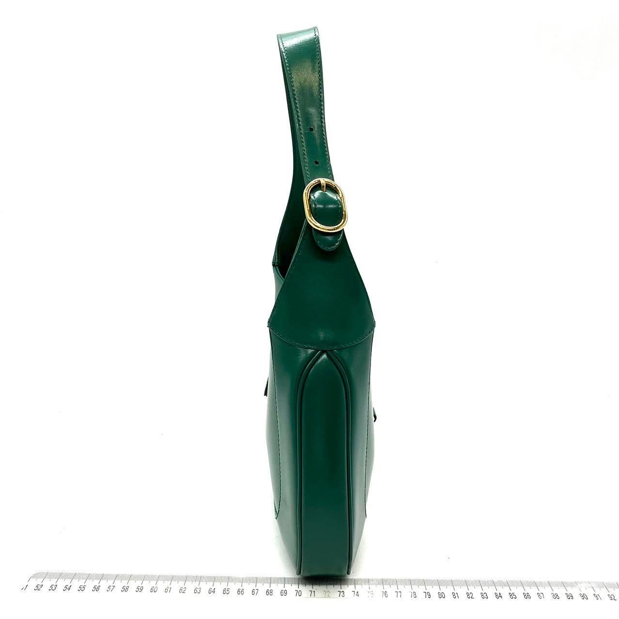 Donna Gucci Jackie 1961 Borsa in pelle verde piccola con tracolla regolabile