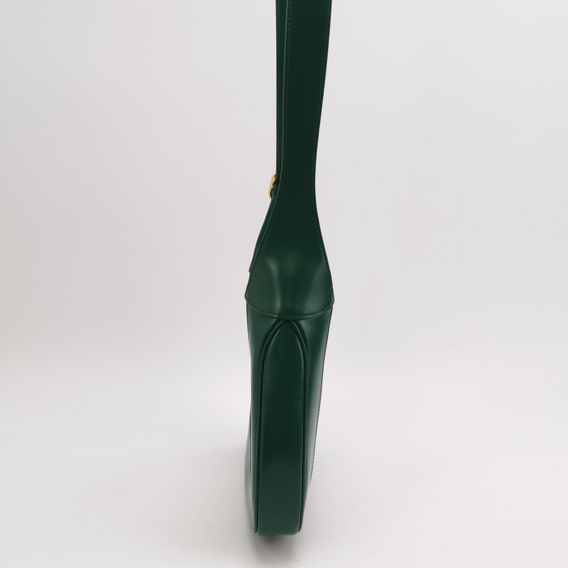 Donna Gucci Jackie 1961 Borsa in pelle verde piccola con tracolla regolabile in vendita