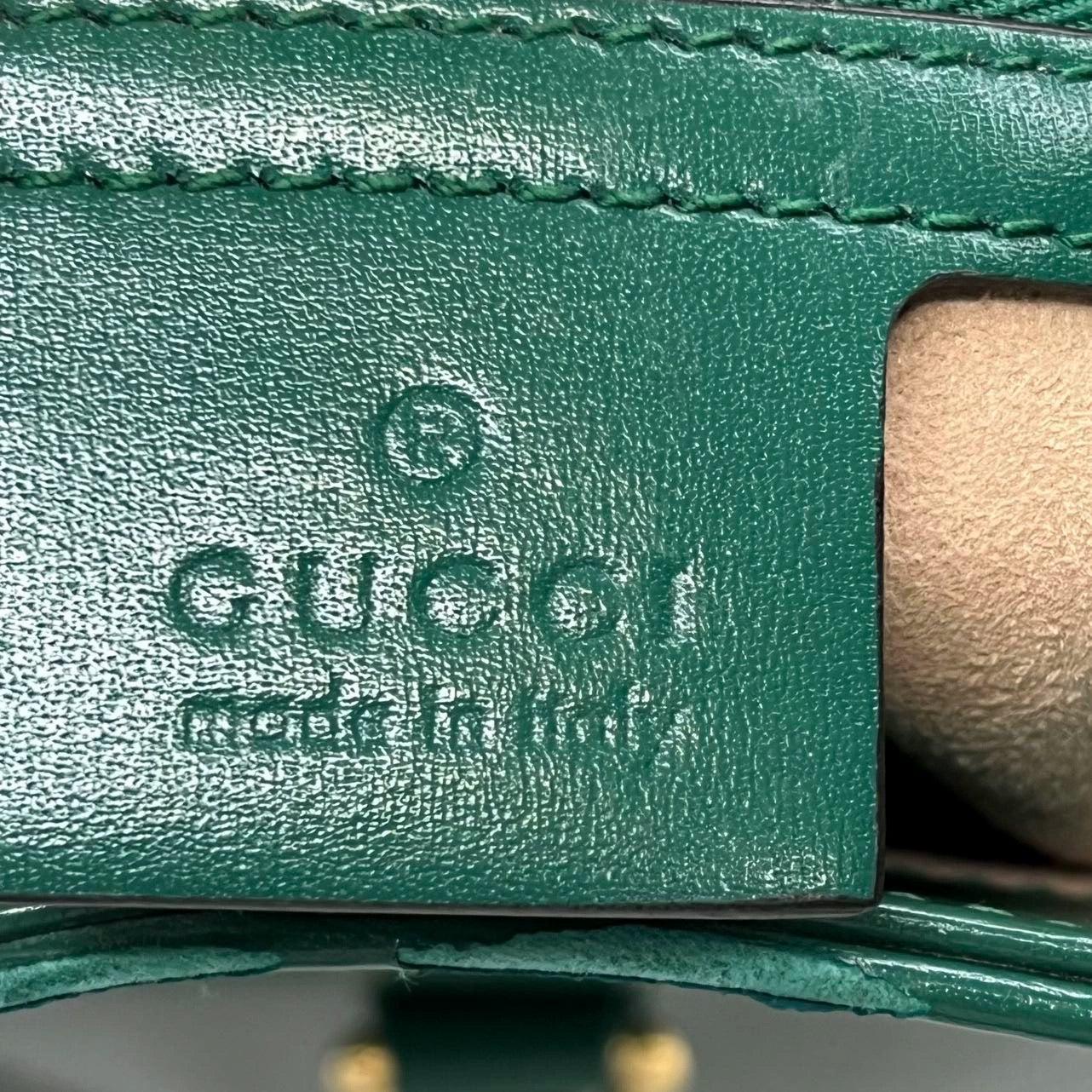 Gucci Jackie 1961 Borsa in pelle verde piccola con tracolla regolabile 1