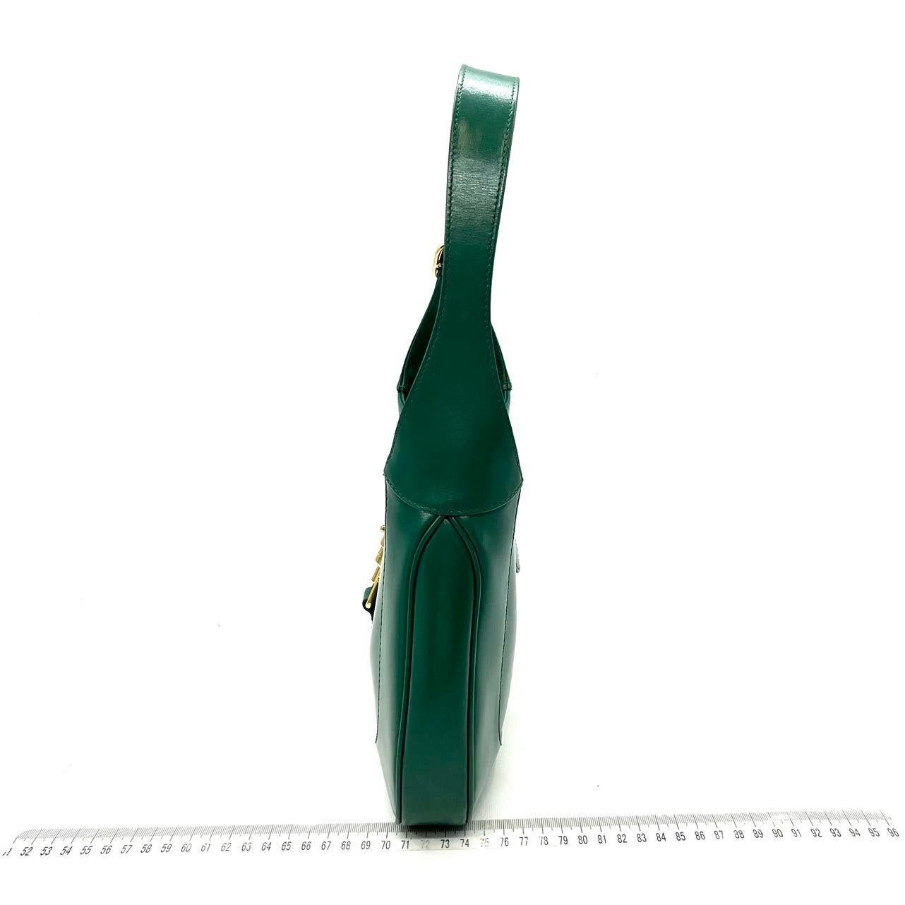 Gucci Jackie 1961 Borsa in pelle verde piccola con tracolla regolabile 3