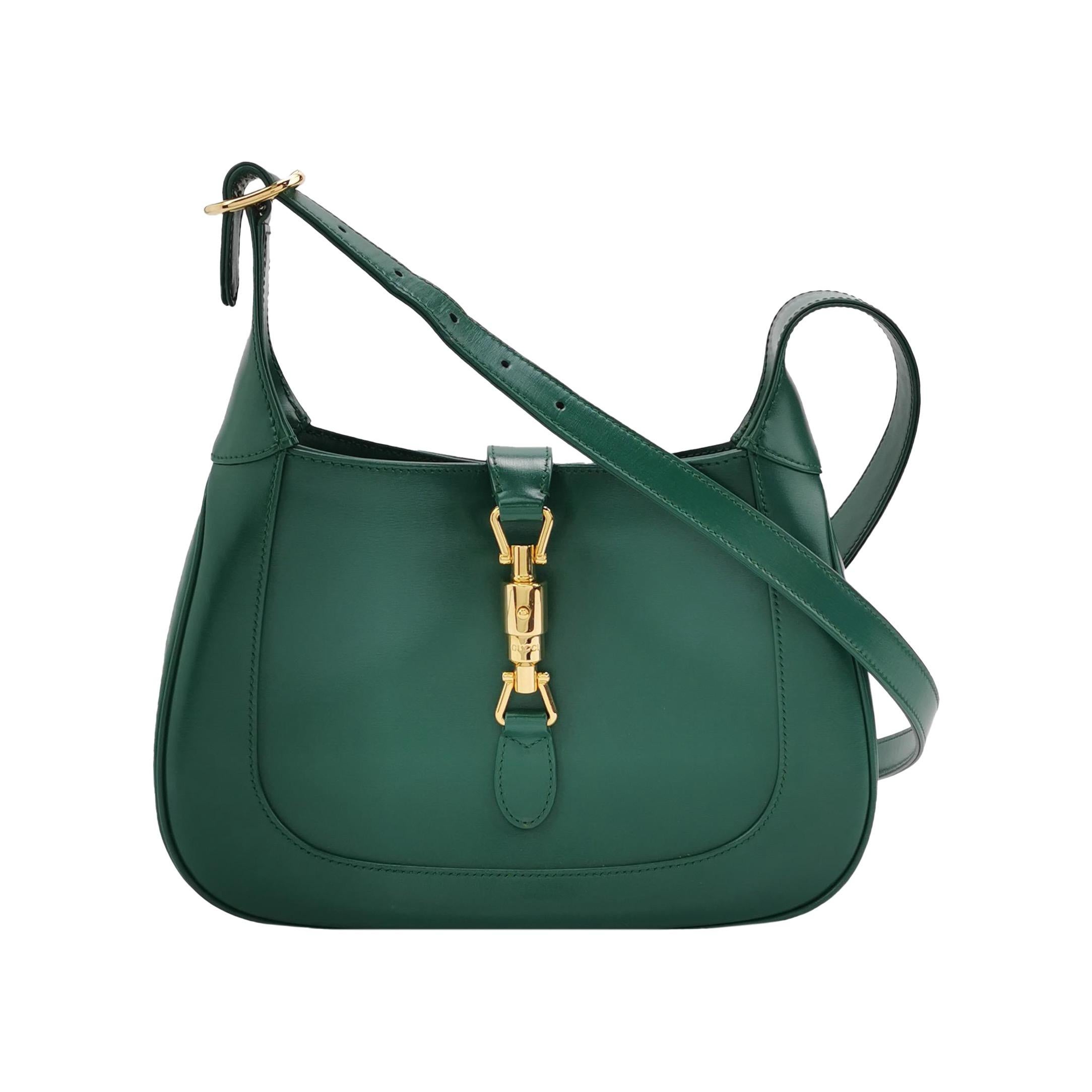 Gucci Jackie 1961, petit sac en cuir vert avec sangle réglable