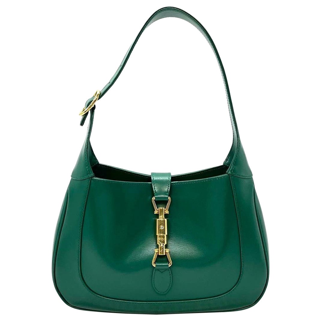 Gucci Jackie 1961 Borsa in pelle verde piccola con tracolla regolabile