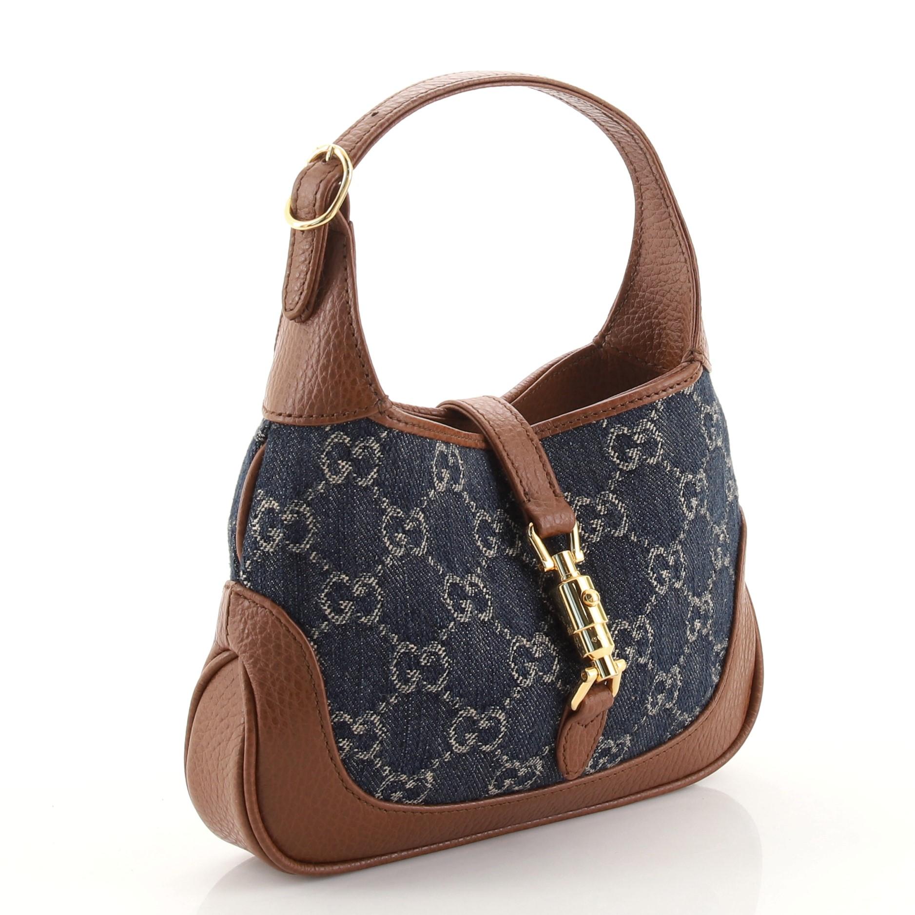 Gucci Jackie 1961 Hobo GG Denim Mini (Schwarz)