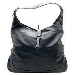 Gucci Jackie 1961 Large Black Calfskin Leather With Long Strap