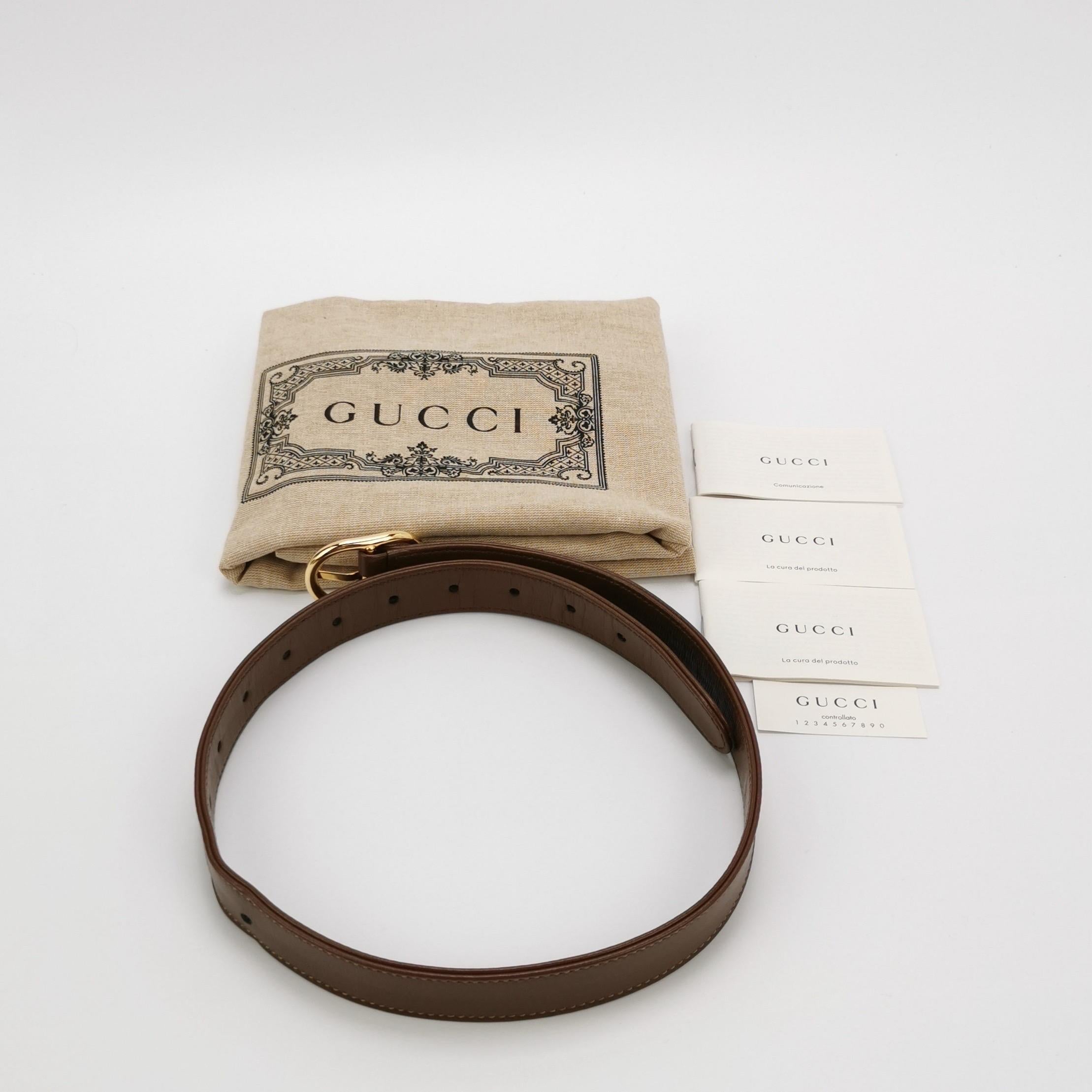 Gucci Jackie 1961 Large toile en cuir marron et Monogramme avec longue lanière en vente 7