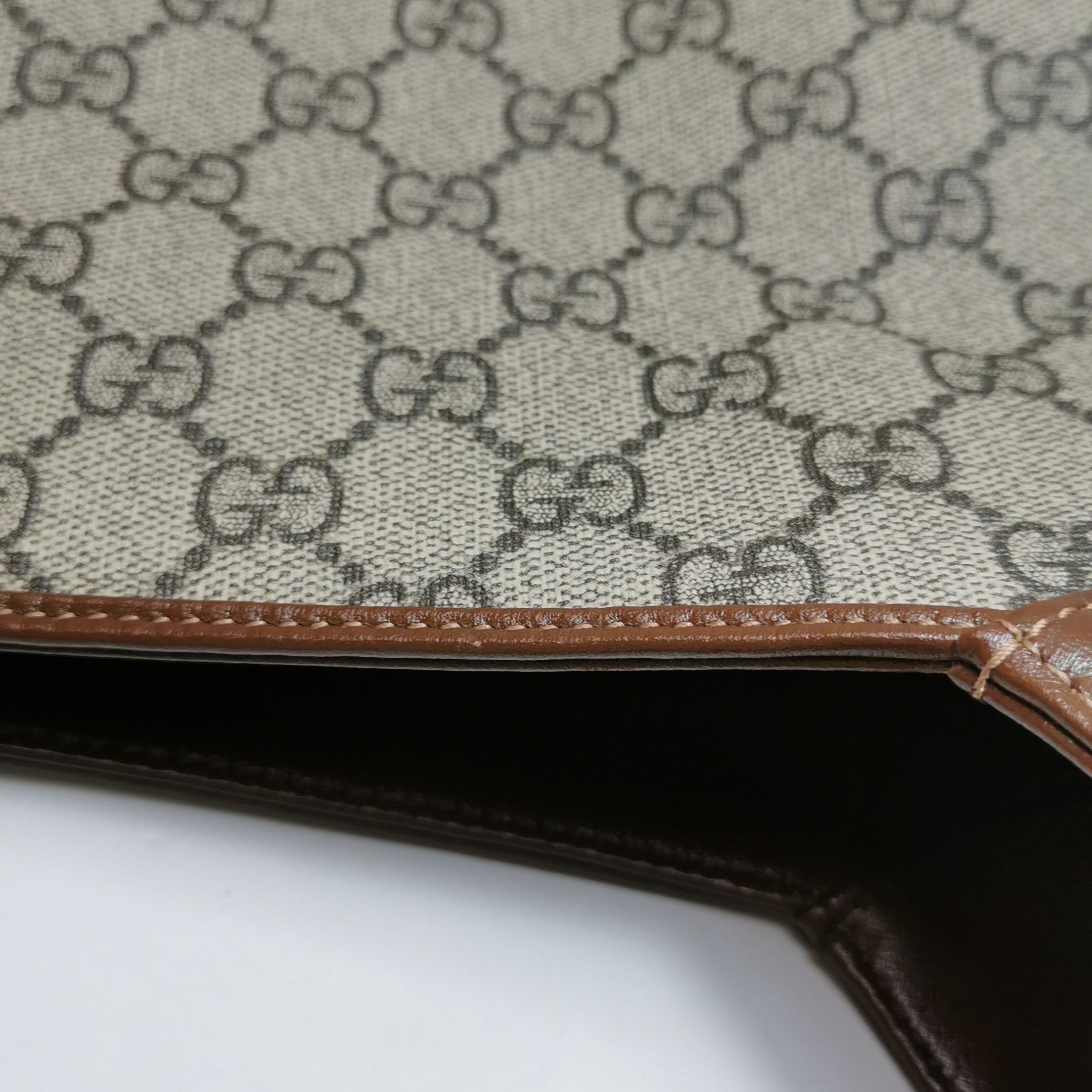 Gucci Jackie 1961 Large toile en cuir marron et Monogramme avec longue lanière en vente 13