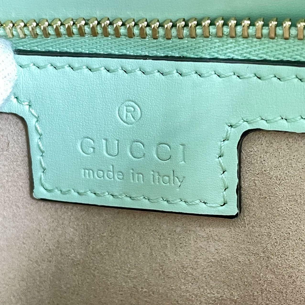 Gucci Jackie 1961 Light Green Leather Bag Small with Adjustable Strap 5