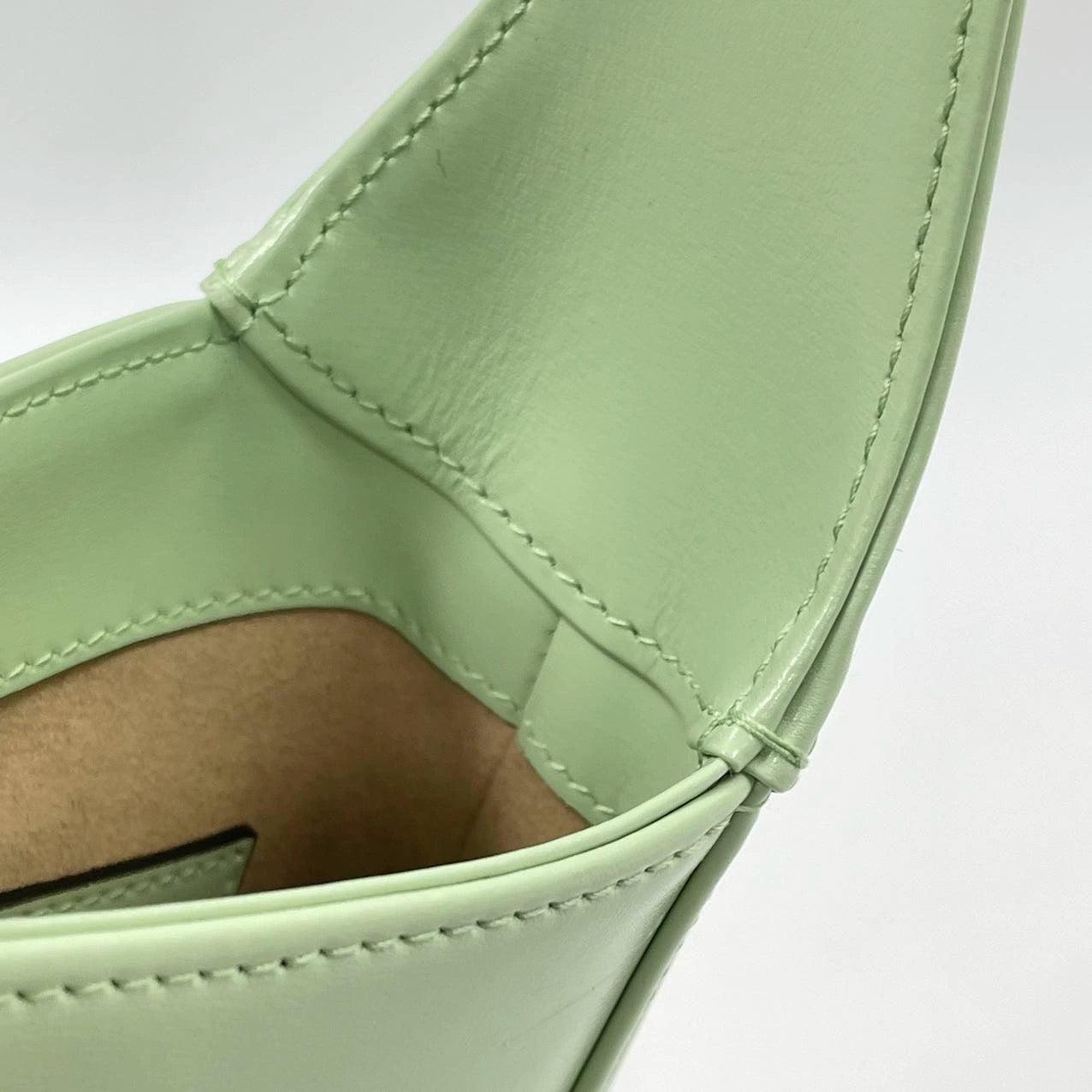 Gucci Jackie 1961 Light Green Leather Bag Small with Adjustable Strap 10