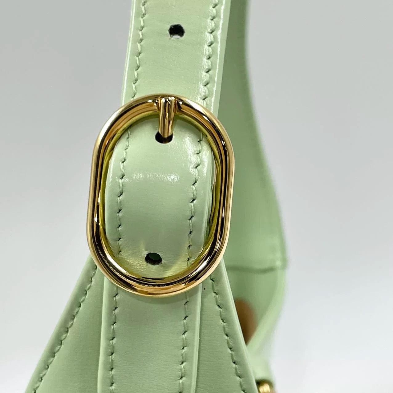 Gucci Jackie 1961 Light Green Leather Bag Small with Adjustable Strap 12