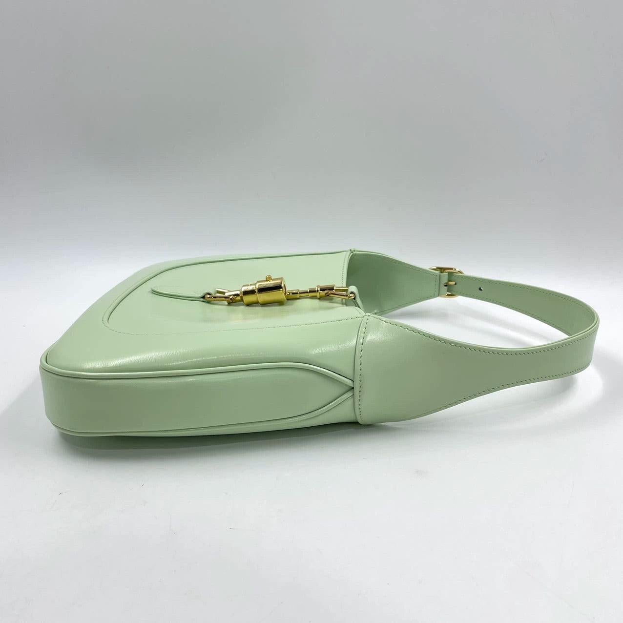Gucci Jackie 1961 Light Green Leather Bag Small with Adjustable Strap 2