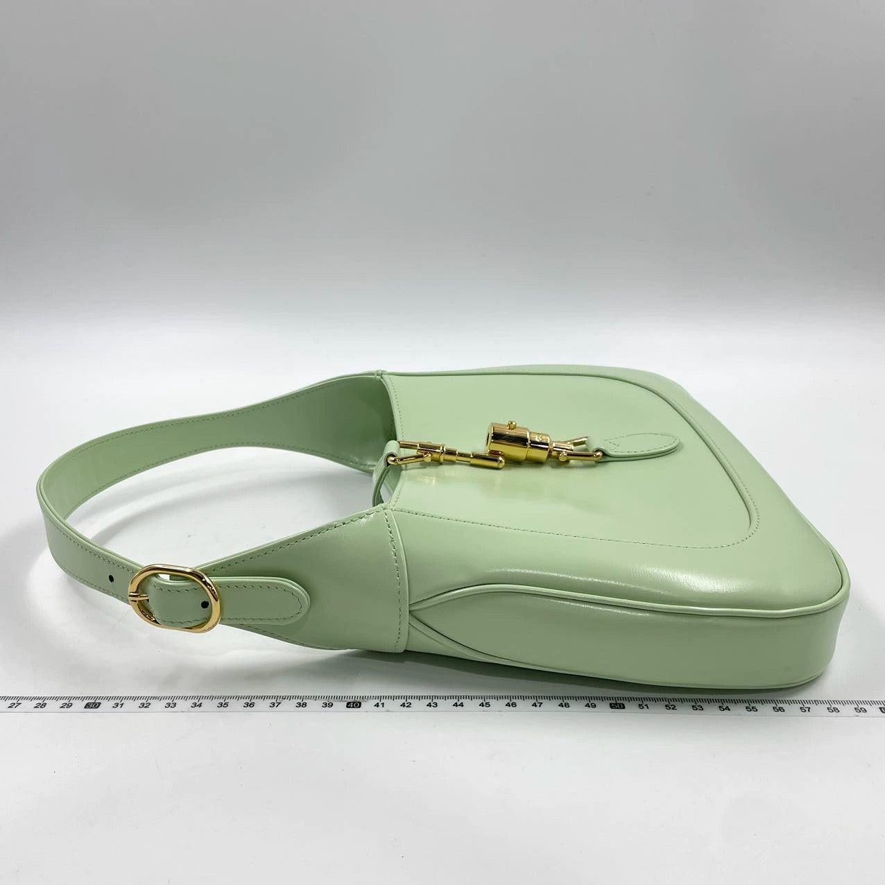 Gucci Jackie 1961 Light Green Leather Bag Small with Adjustable Strap 3