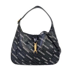 Gucci Jackie 1961 Medium Balenciaga Black Leather Bag with Strap