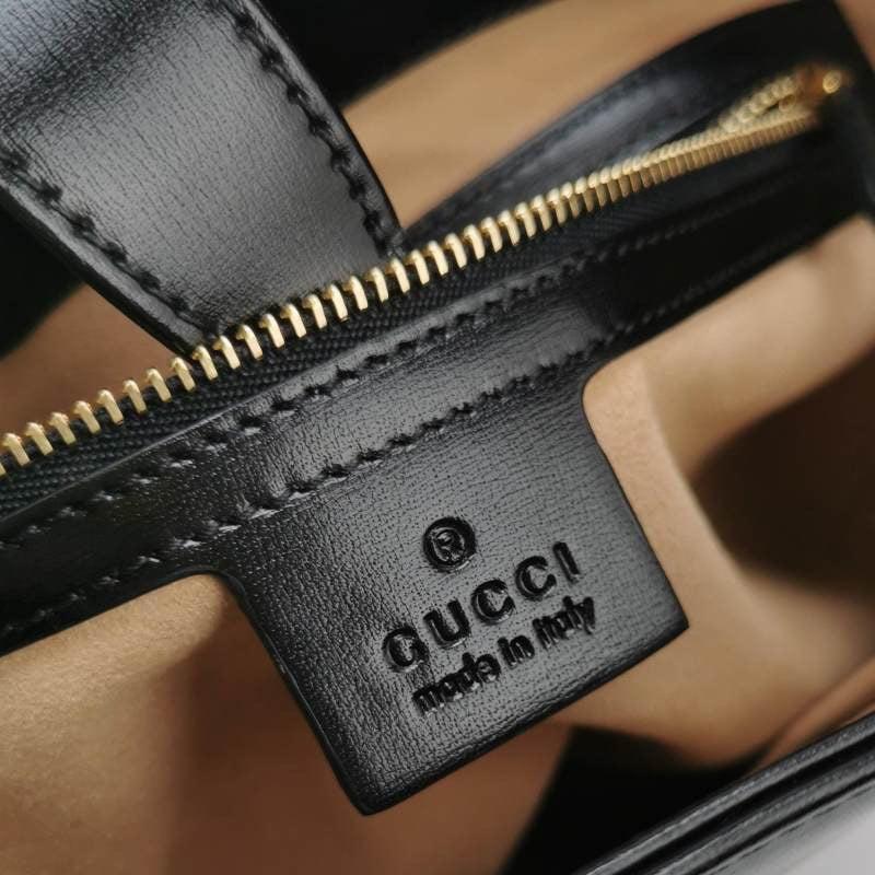 Gucci Jackie 1961 Medium Black Leather Bag with Adjustable Strap 5