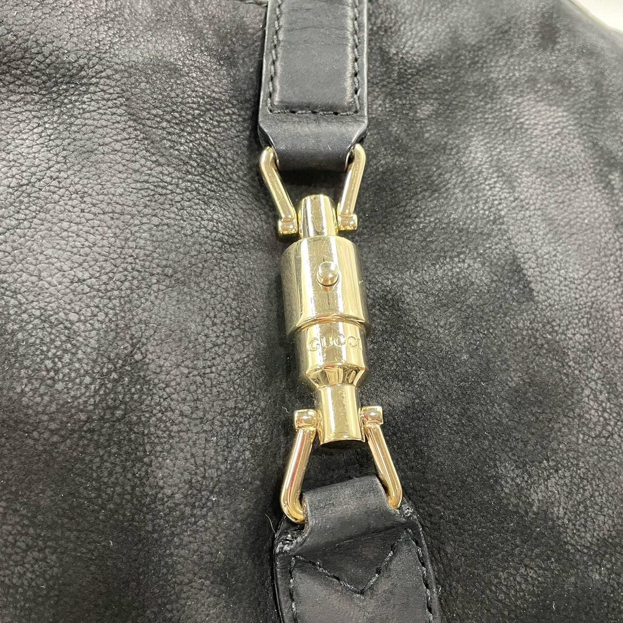 Gucci Jackie 1961 Medium Black Suede Leather Bag 11