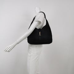 Gucci Jackie 1961 Borsa media in pelle scamosciata nera