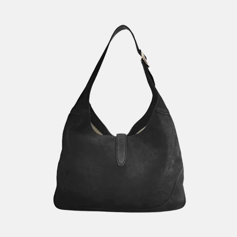 Women's Gucci Jackie 1961 Medium Black Suede Leather Bag