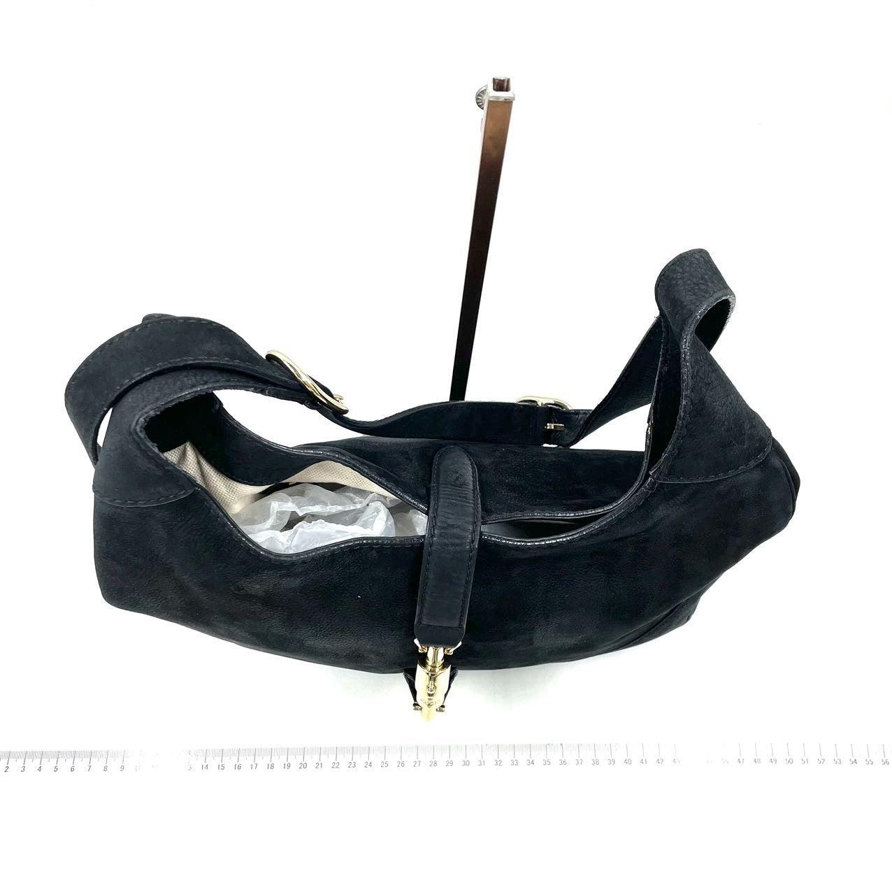 Gucci Jackie 1961 Medium Black Suede Leather Bag 1