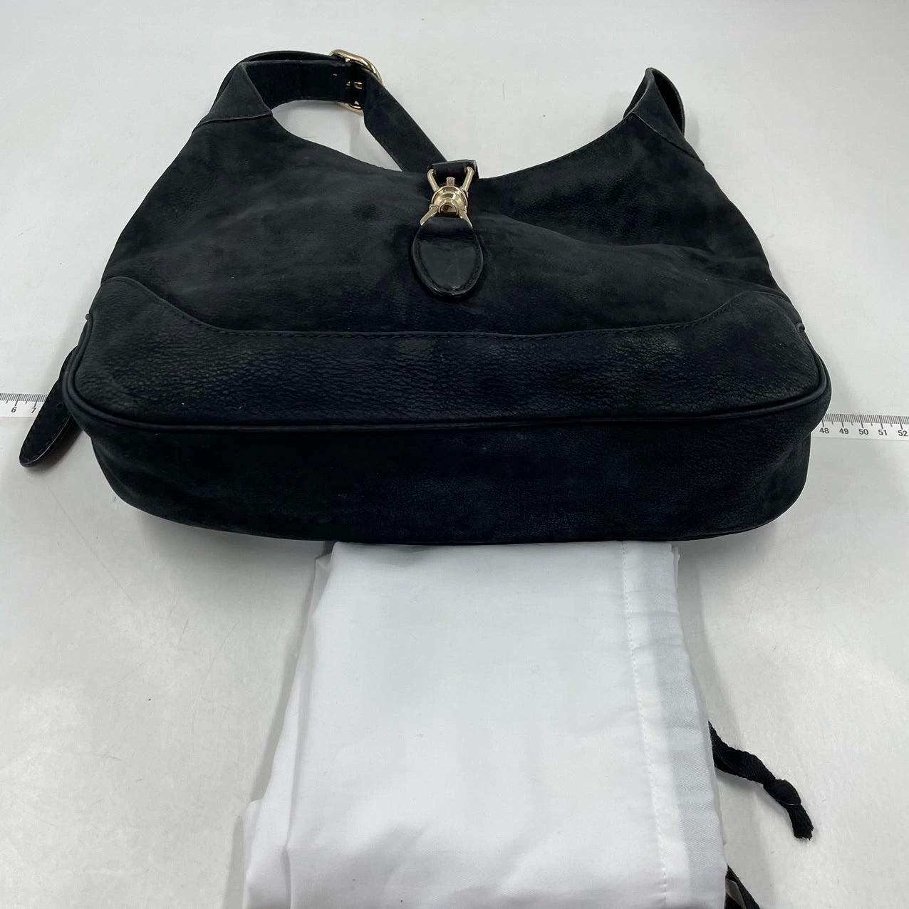 Gucci Jackie 1961 Medium Black Suede Leather Bag 4