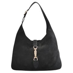 Gucci Jackie 1961 Medium Black Suede Leather Bag