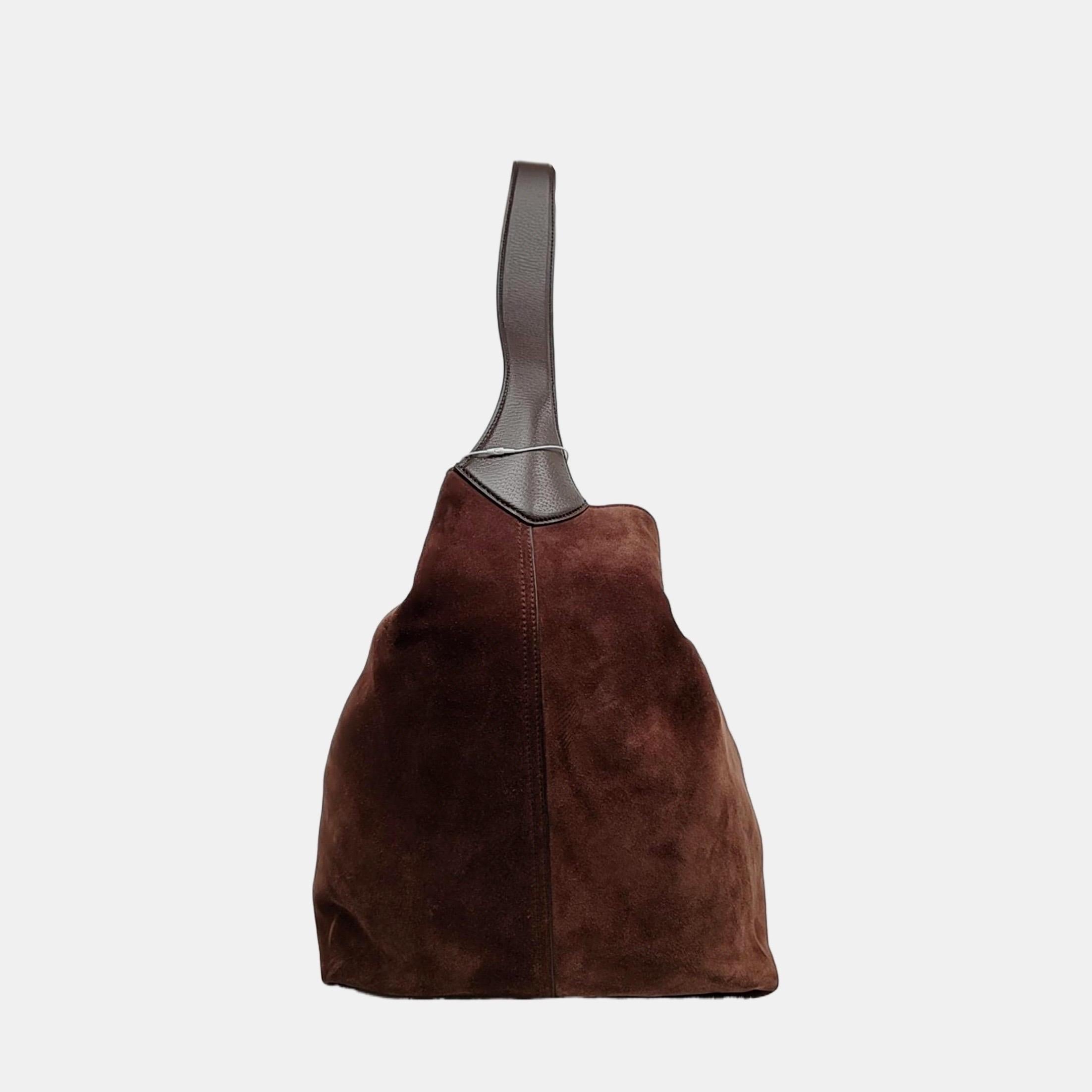 Black Gucci Jackie 1961 Medium Brown Suede Shoulder Tote Bag For Sale