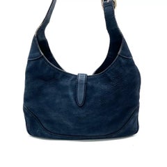 Gucci Jackie 1961 Medium Navy Suede Leather Bag