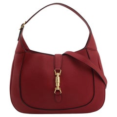 Gucci Jackie 1961 Medium Red Graind Leather Gold Hardware