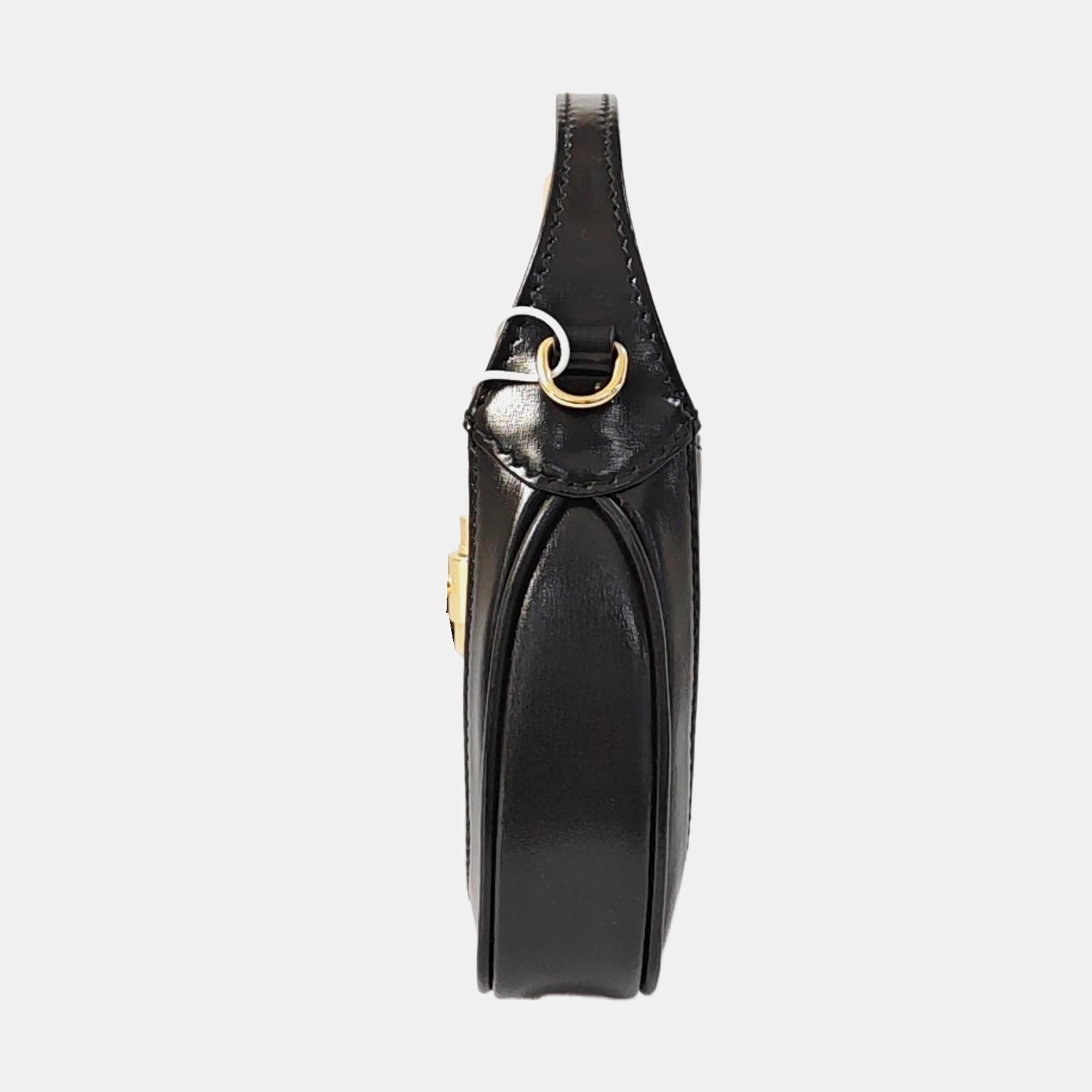 Noir Gucci Jackie 1961 Micro Black Leather Chain Strap Crossbody Bag en vente