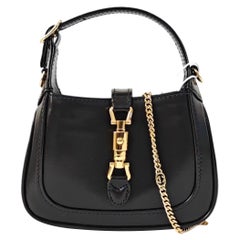 Gucci Jackie 1961 Micro Black Leather Chain Strap Crossbody Bag