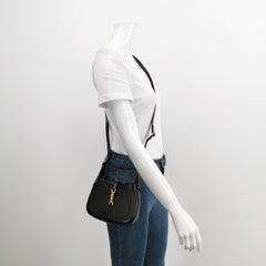 Gucci Jackie 1961 Mini Borsa in pelle nera con tracolla regolabile