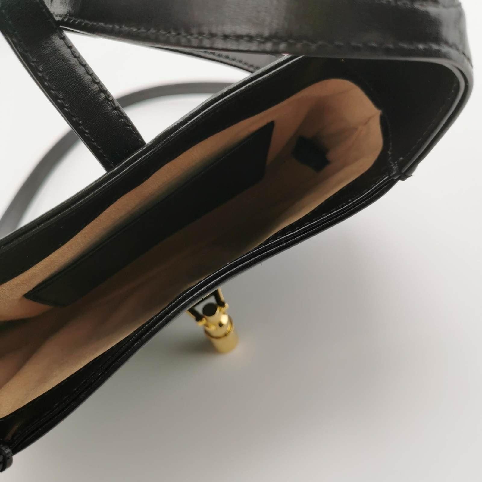 Gucci Jackie 1961 Mini Black Leather Bag with Adjustable Strap For Sale 2