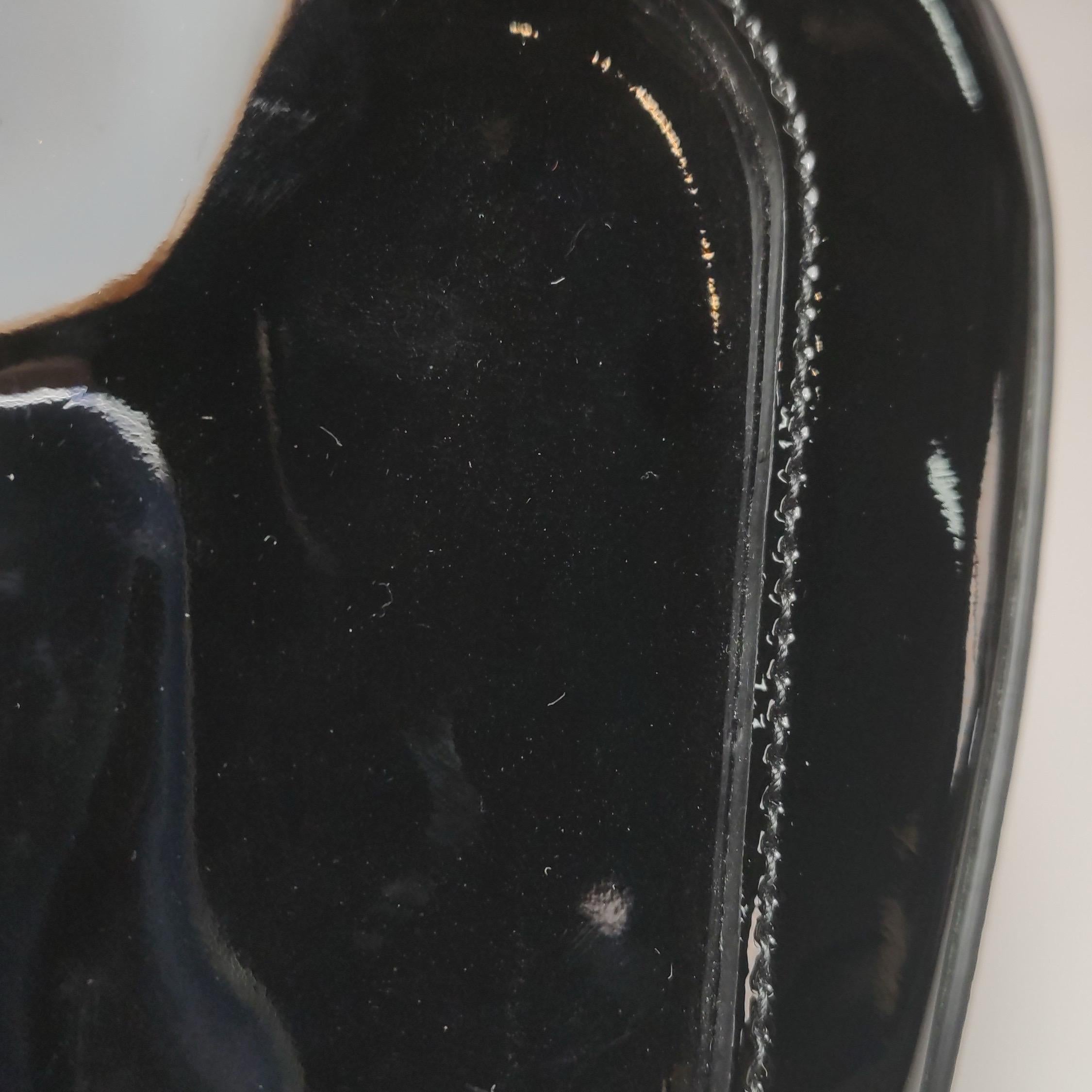 Gucci Jackie 1961 Mini Black Patent Leather Bag with Crystal Chain Strap For Sale 11