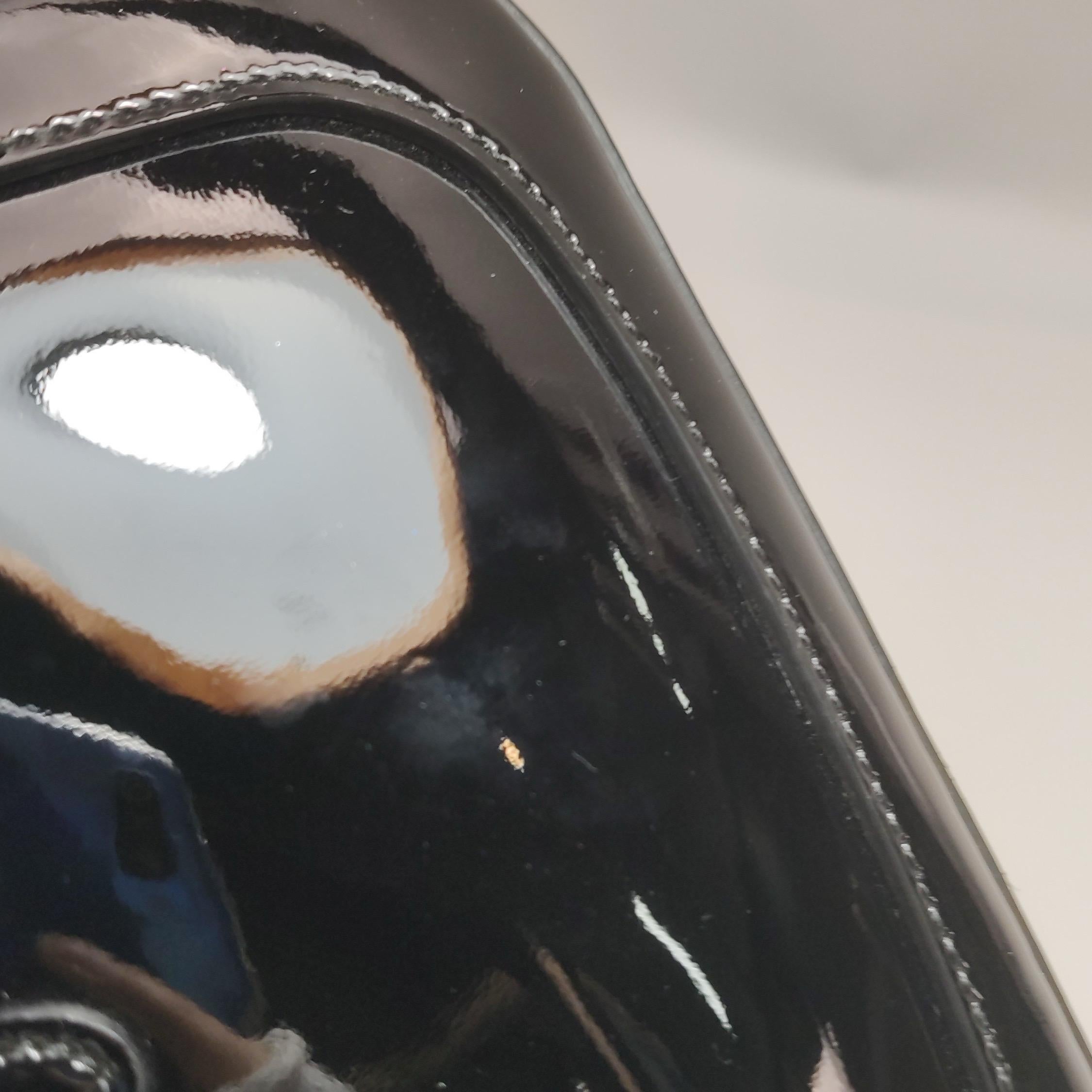 Gucci Jackie 1961 Mini Black Patent Leather Bag with Crystal Chain Strap For Sale 12