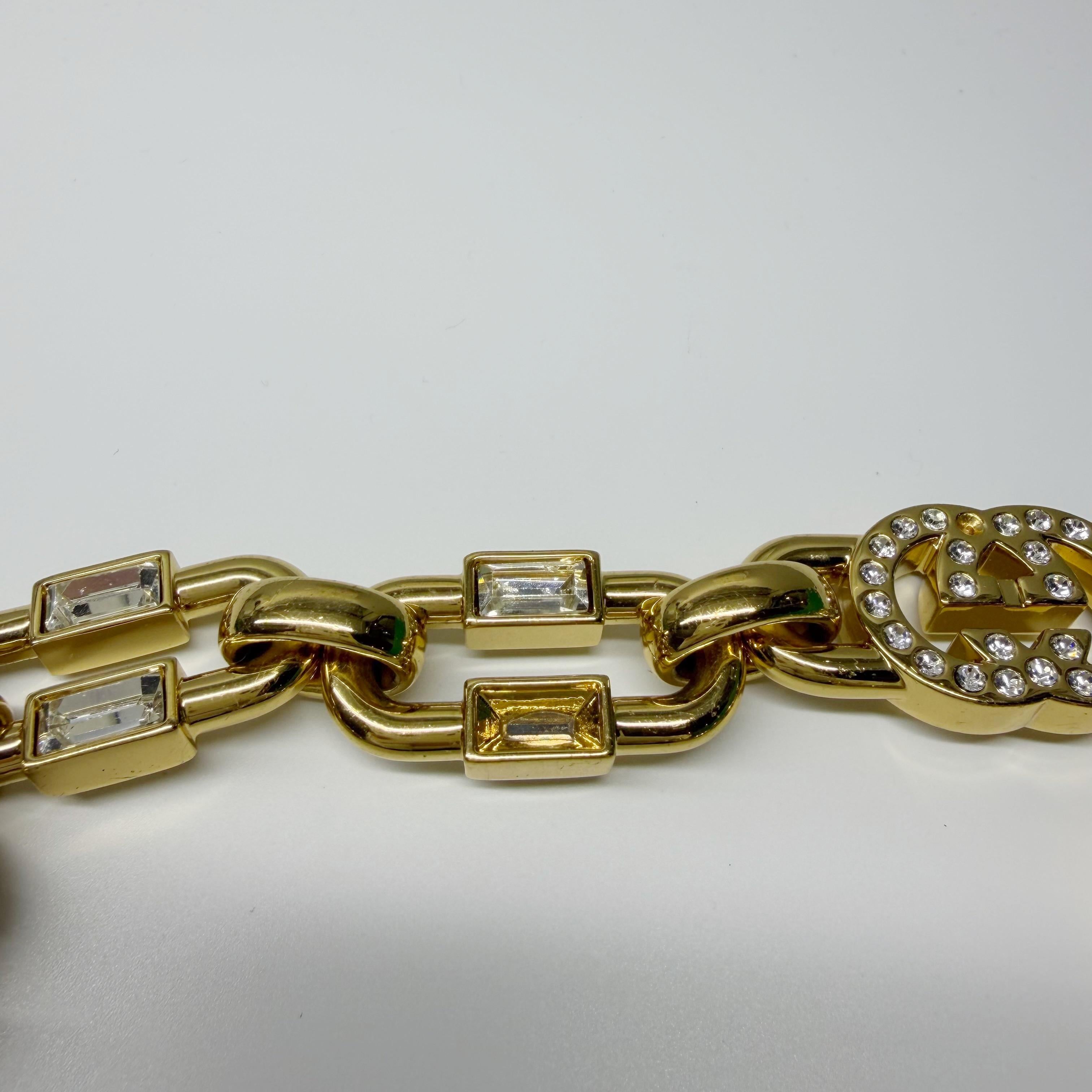 Gucci Jackie 1961 Mini Black Patent Leather Bag with Crystal Chain Strap For Sale 5