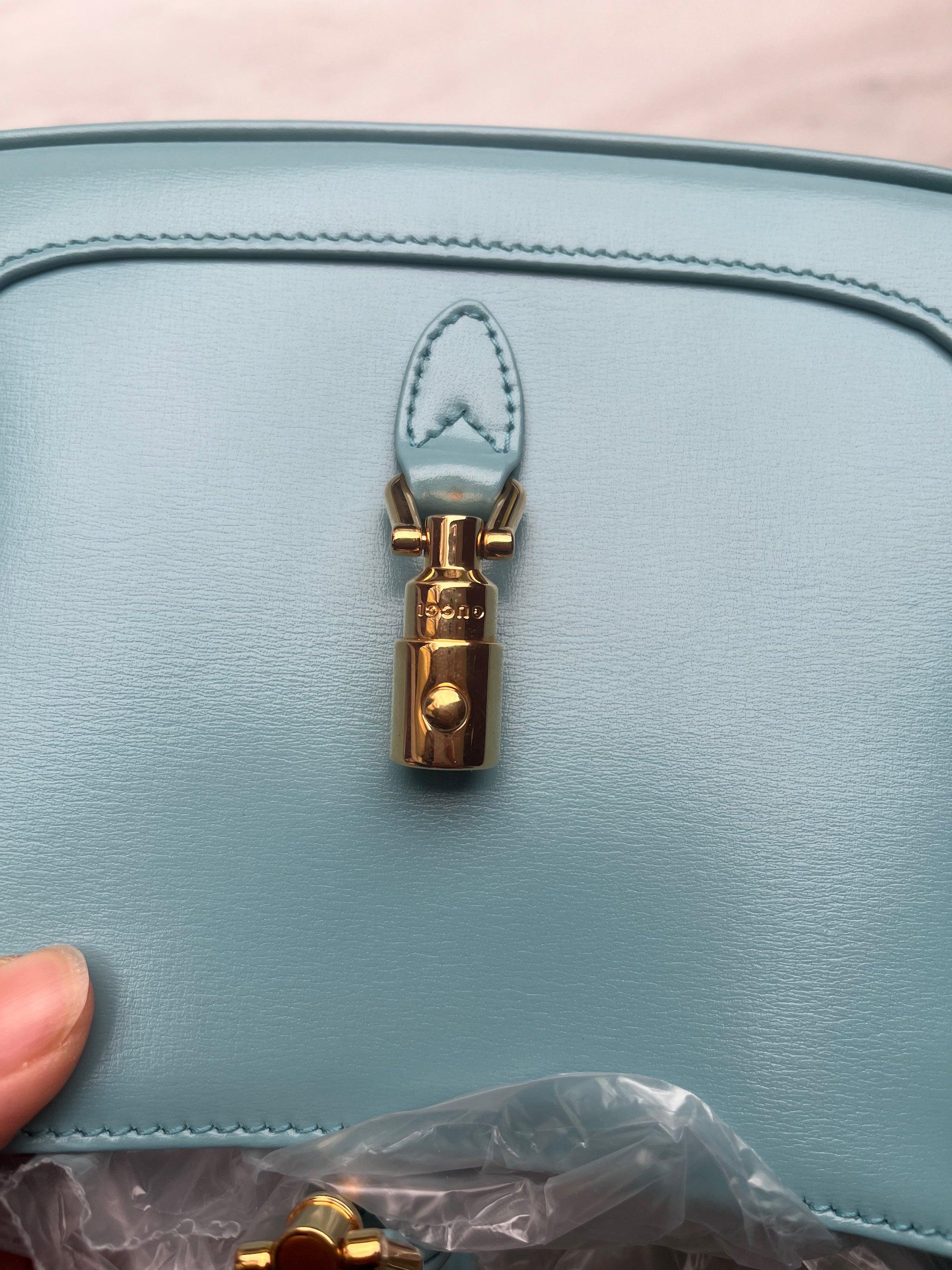 Gucci Jackie 1961 Mini Blue Leather Bag with Adjustable Strap 7