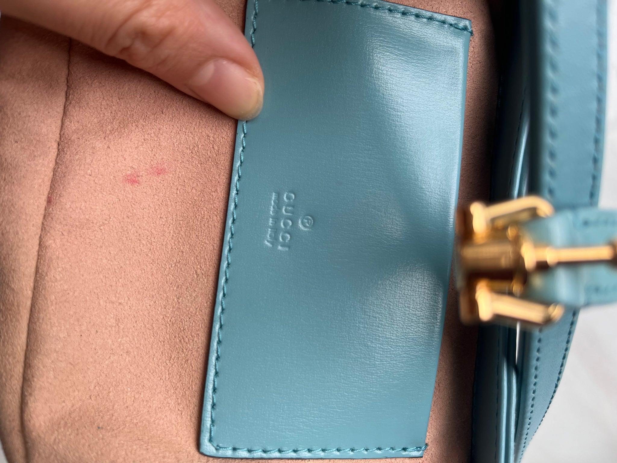 Gucci Jackie 1961 Mini Blue Leather Bag with Adjustable Strap 11