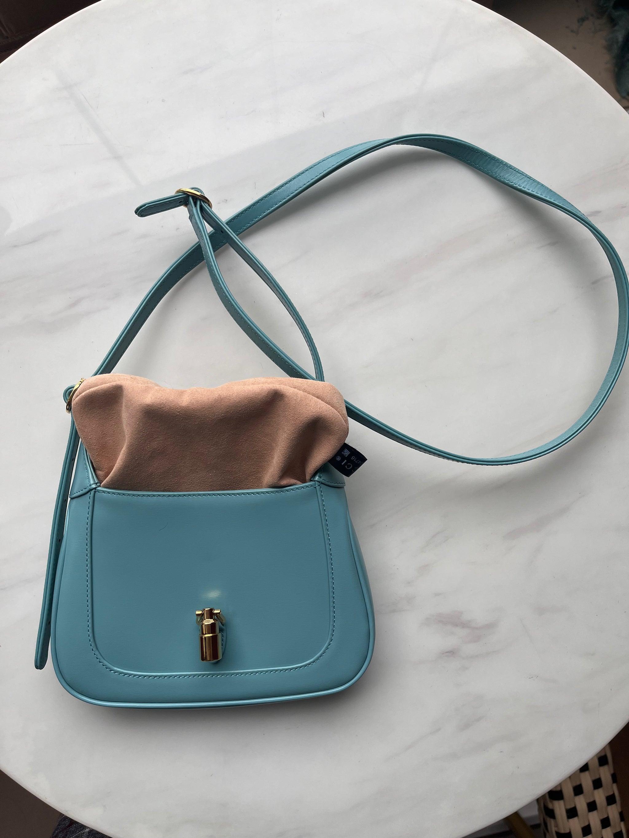 Gucci Jackie 1961 Mini Blue Leather Bag with Adjustable Strap 16