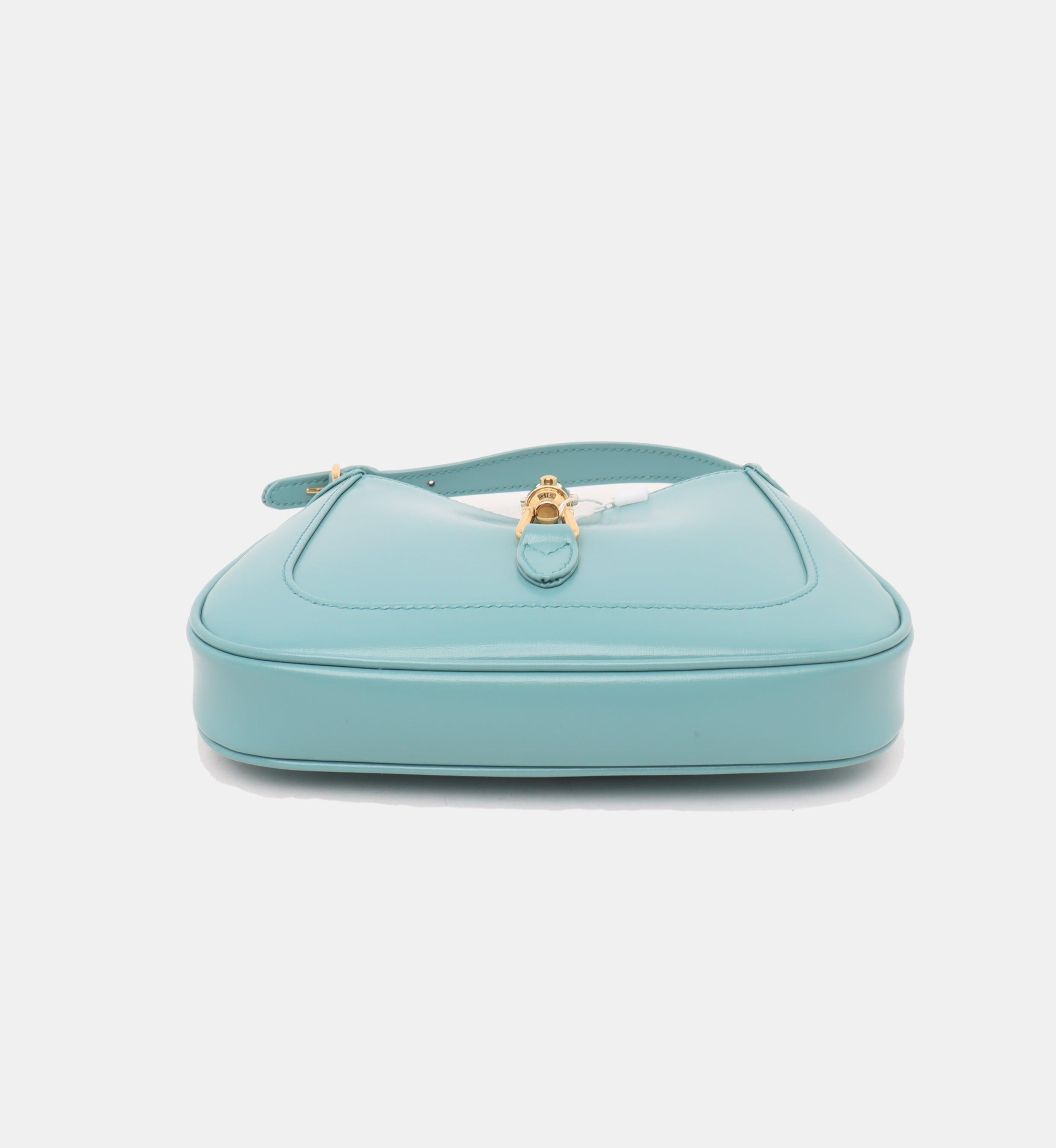 Gucci Jackie 1961 Mini Blue Leather Bag with Adjustable Strap 2