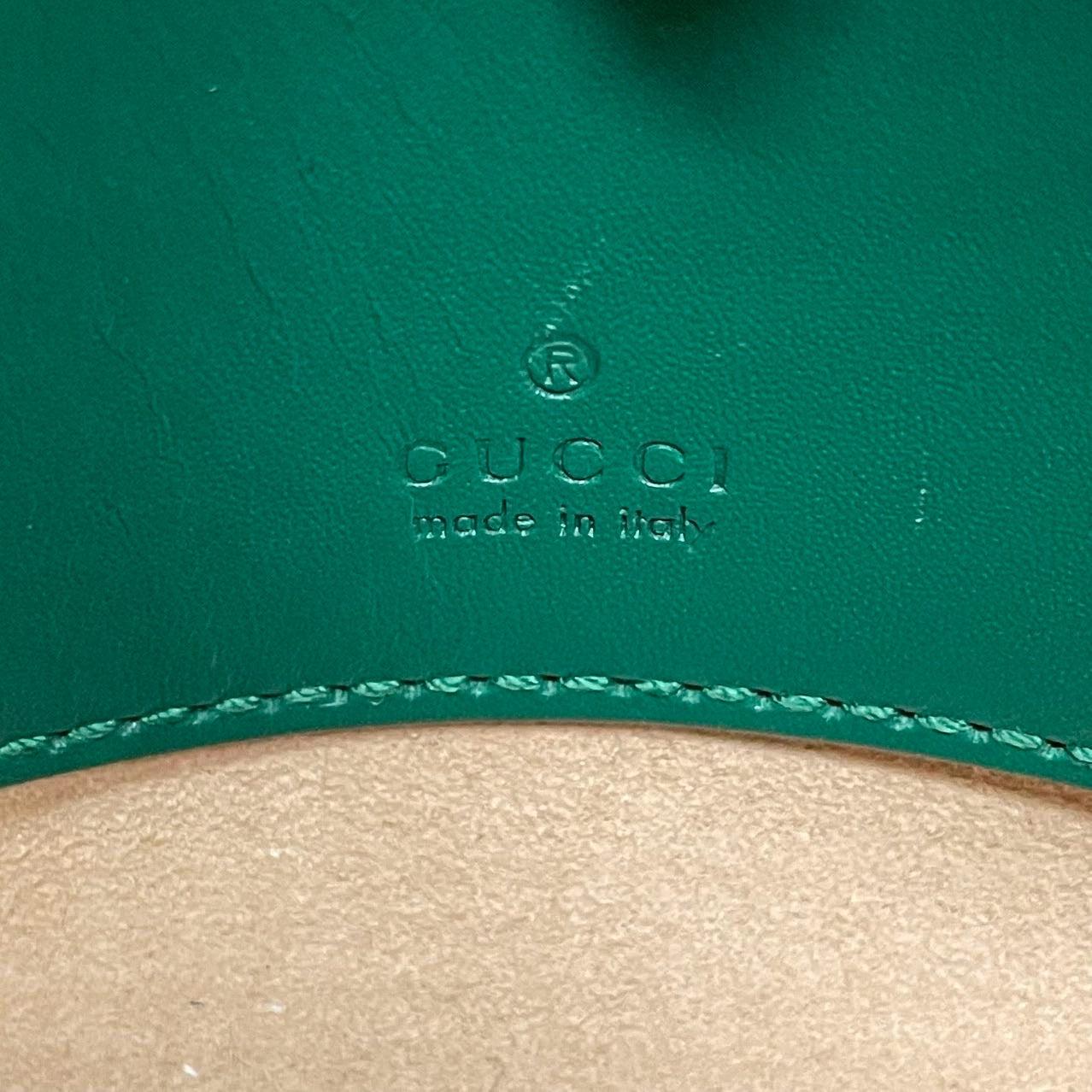 Gucci Jackie 1961 Mini Handbag in Green Leather with Adjustable Strap 6