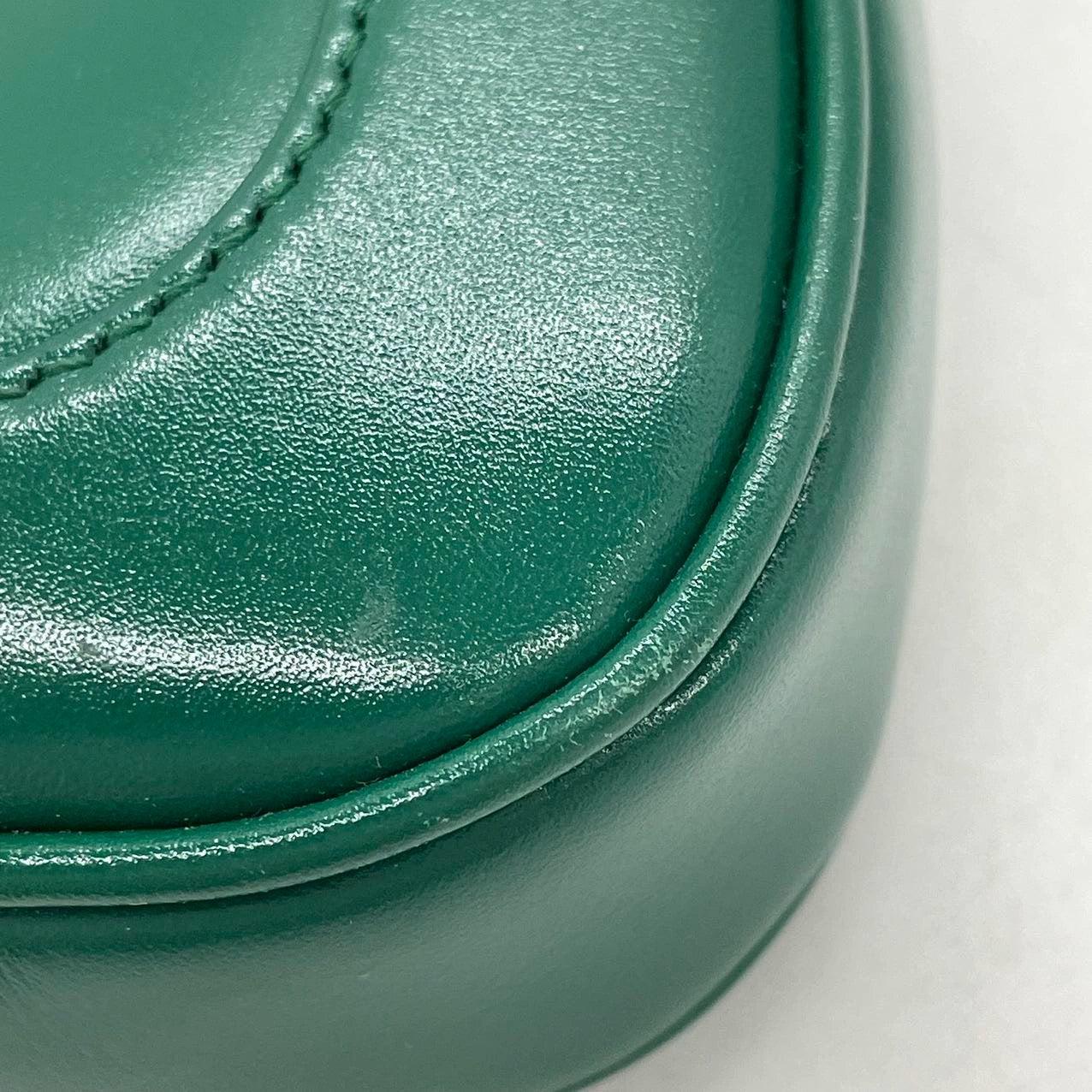 Gucci Jackie 1961 Mini Handbag in Green Leather with Adjustable Strap 11