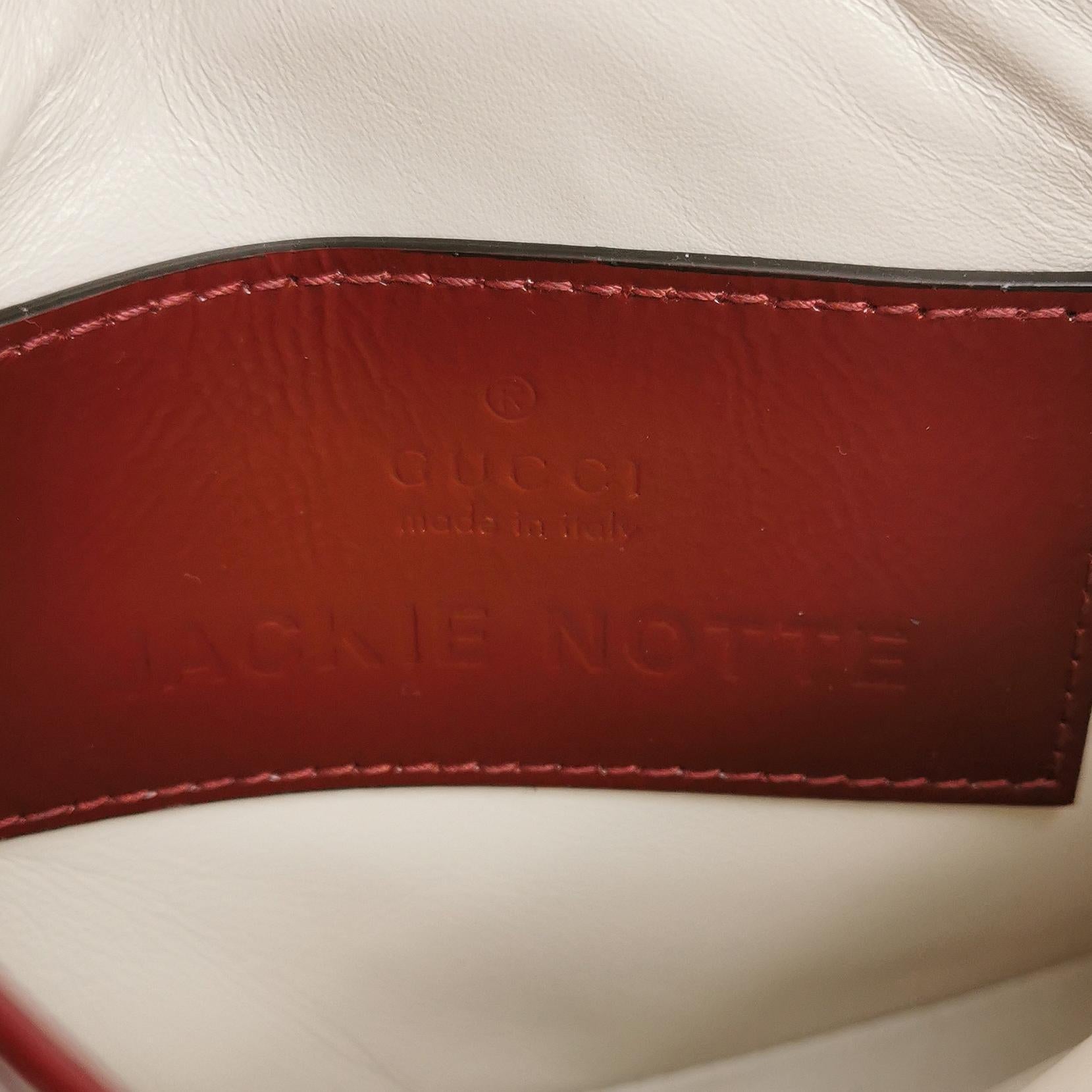 Gucci Jackie 1961 Mini Notte Burgundy Ancora Red Patent Leather Gold Chain Strap en vente 5