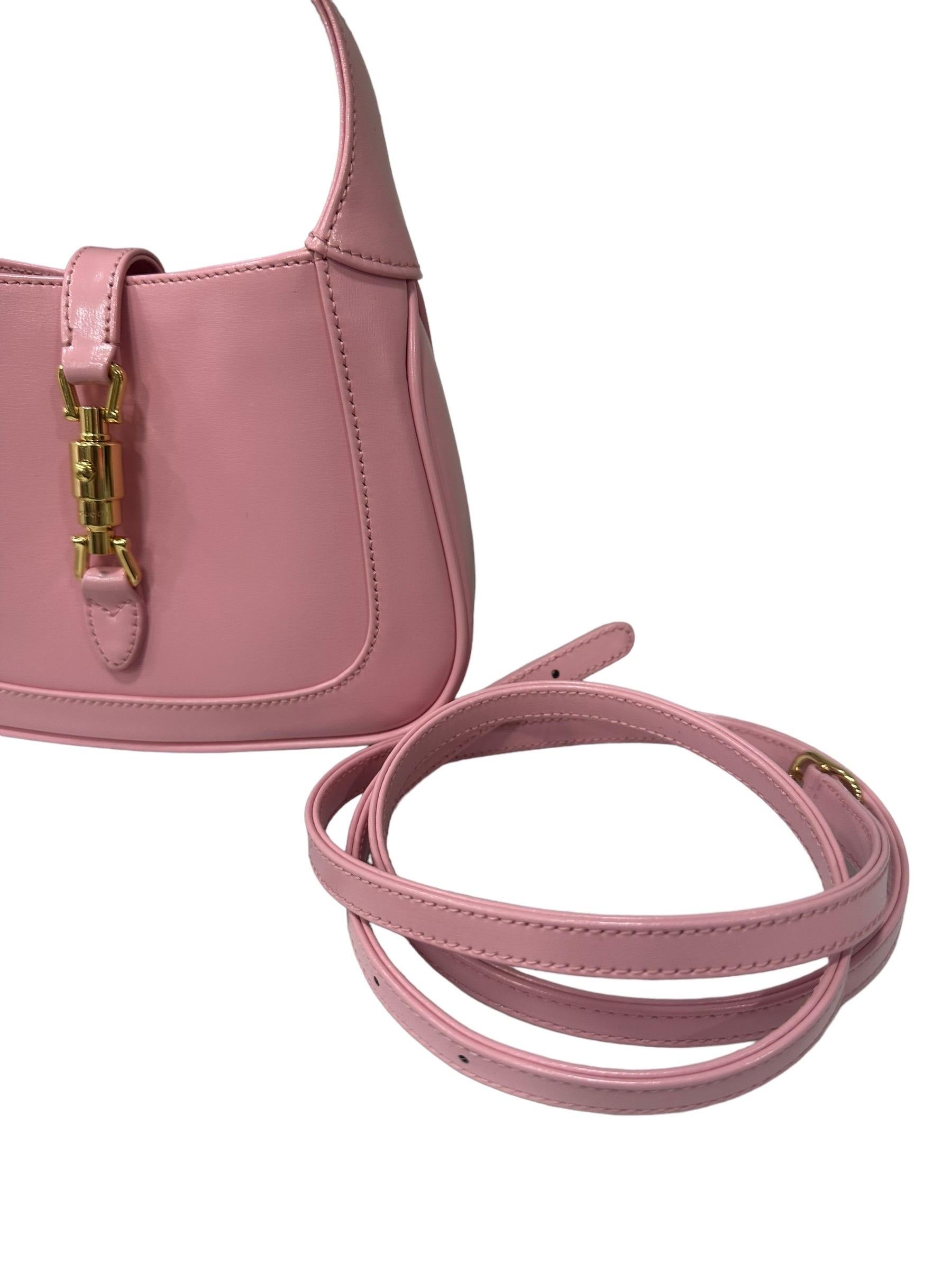 Gucci Jackie 1961 Mini Pink Leather Shoulder Bag 3