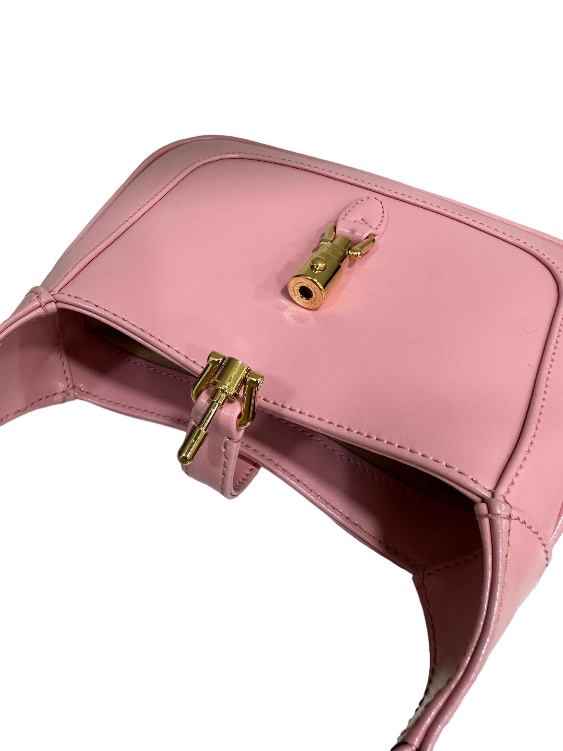 Gucci Jackie 1961 Mini Pink Leather Shoulder Bag 2