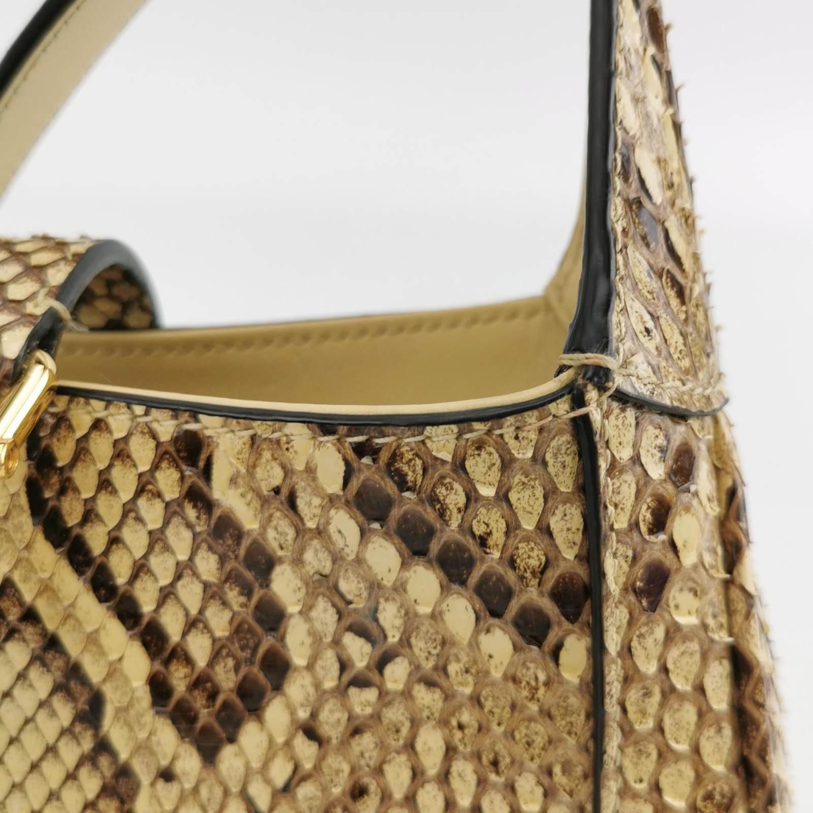 Gucci Jackie 1961 Mini Python-skin Leather Bag with Adjustable Strap Size Multic For Sale 6