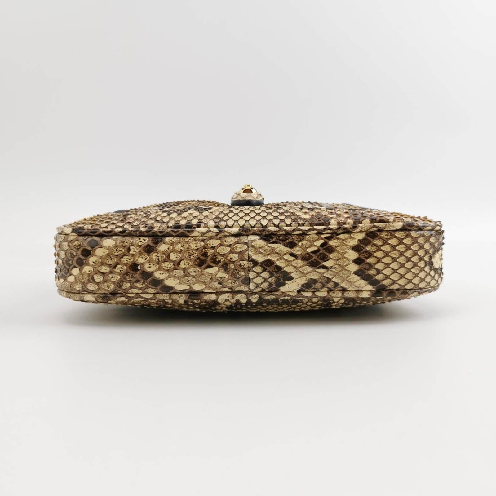 Women's Gucci Jackie 1961 Mini Python-skin Leather Bag with Adjustable Strap Size Multic